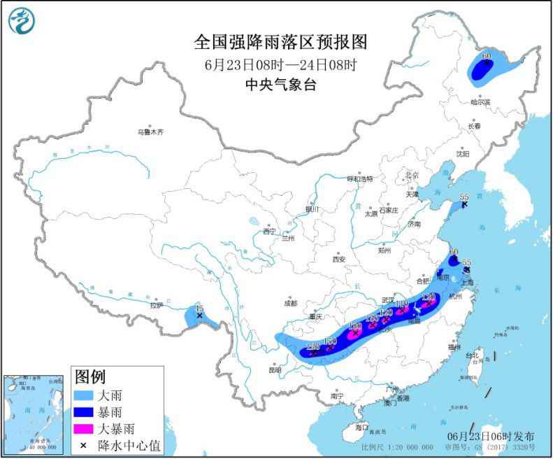 贵州长江中下游等地有强降雨 华北东北地区等地多降雨