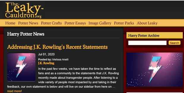 两大哈利波特粉丝网站宣布反对罗琳
