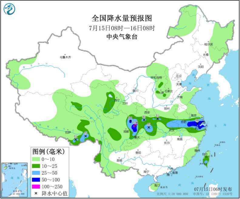  江汉江淮等地有强降雨 江南中南部华南等地有高温