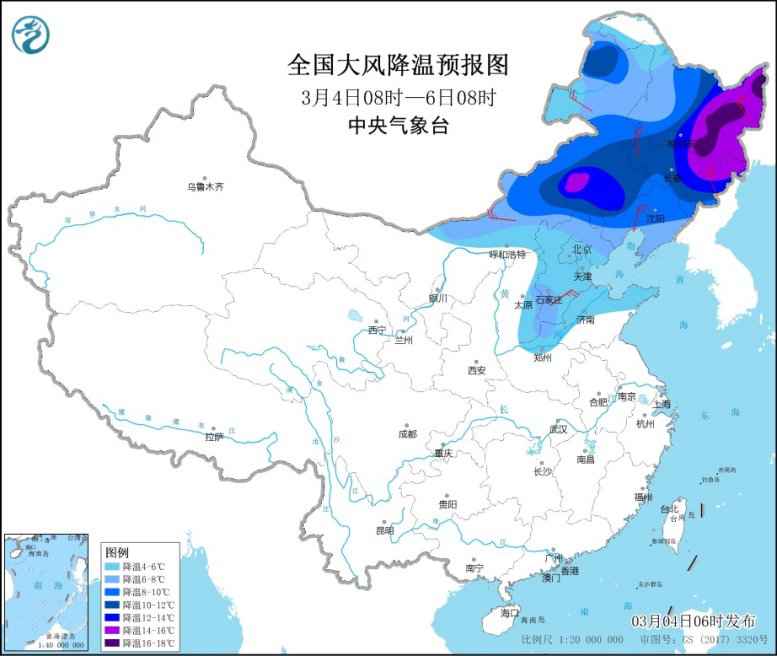 南方地区将有降水过程 中东部地区将有大风降温天气