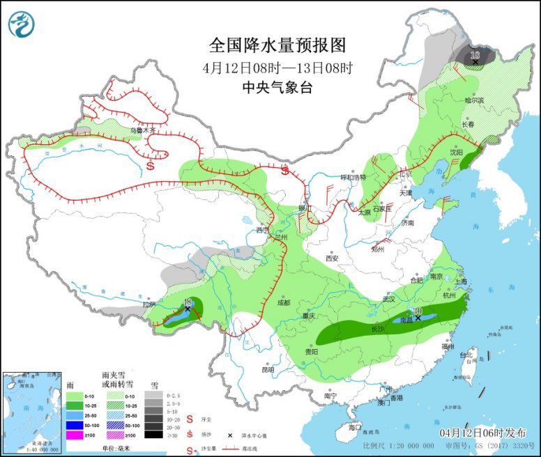  南方地区有明显降雨过程 北方地区有雨雪大风降温天气