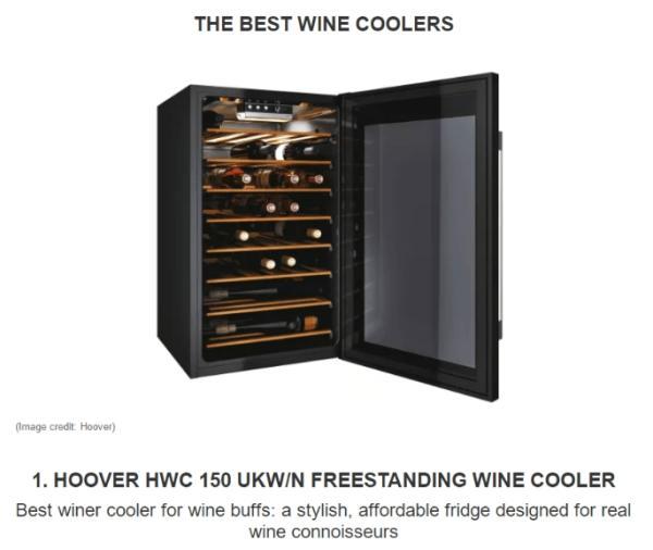 在英国:海尔智家旗下Hoover酒柜获“最佳葡萄酒酒柜”评选NO.1