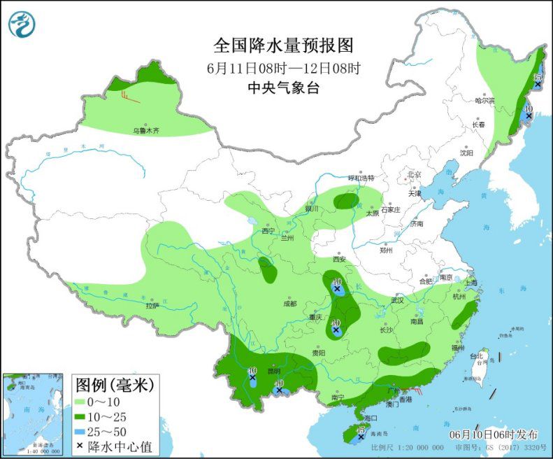 南方大范围降雨再度开启 东北地区等地仍有较强降雨