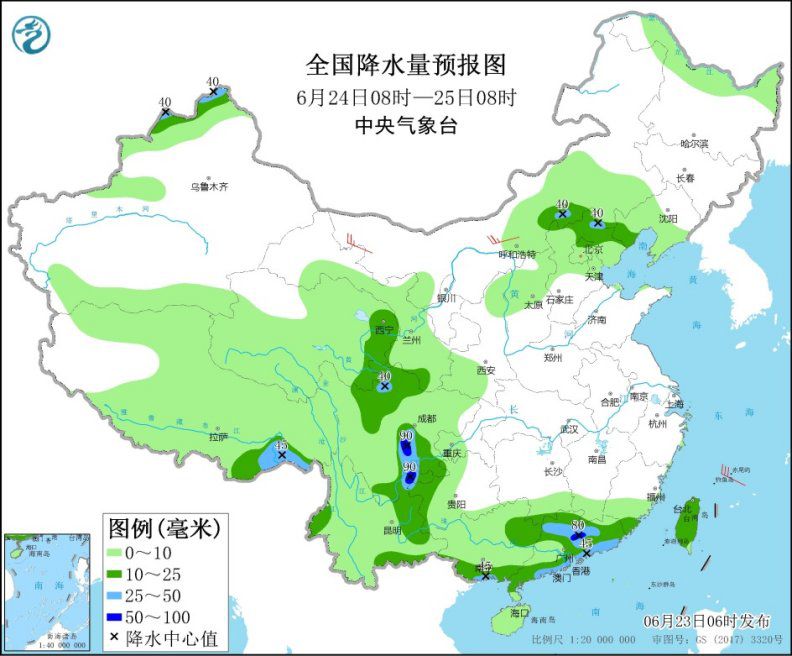 华南等地有较强降水 华北等地多雷阵雨天气