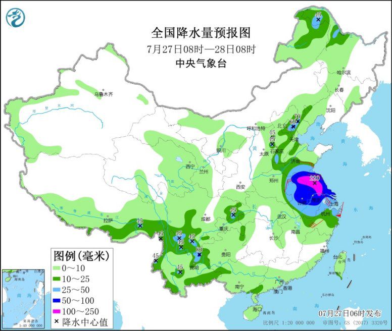 台风“烟花”继续影响华东 浙沪苏皖鲁等地将有强降雨