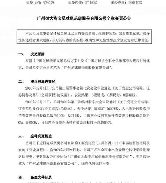 广州恒大中性名过审，俱乐部改为广州足球俱乐部股份有限公司